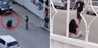 Sokak ortasında karısını dövdü, okuldaki çocuklar izledi