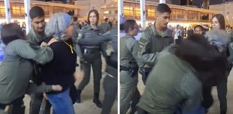 Kendi vatandaşlarına tahammülleri yok! İsrail polisinden savaş karşıtı yaşlı kadına saldırı
