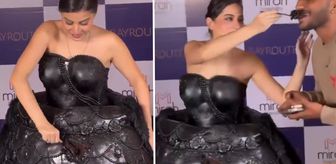 Bollywood oyuncusu yenilebilir elbisesini davetlilere ikram etti