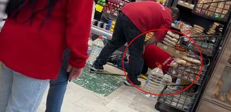 Markette kaos! Açık kapıdan girdi, ortalık karıştı