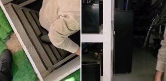 Tepebaşı operasyonunda gözaltına alınan şüphelinin bahçesine gömülü gizli oda bulundu