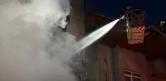Şişli'de motosiklette çıkan yangın, iş yerini ve binanın dış cephesini sardı