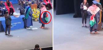 Filistin bayrağıyla sahneye çıkan öğrenciye diploması verilmedi