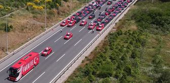Bizim Çocuklar'ı Dünya Kupası'na uğurlayan konvoy dünya basınında