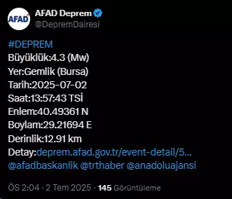 İstanbul'da korkutan deprem