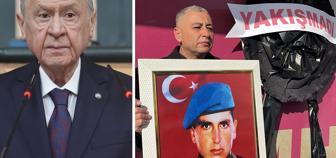 Şehit aileleri, MHP İl Başkanlığı önüne 'Yakışmadı' yazılı siyah çelenk bıraktı