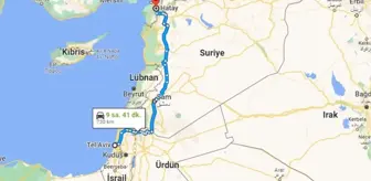 Türkiye İsrail arası kaç km, kaç kilometredir?