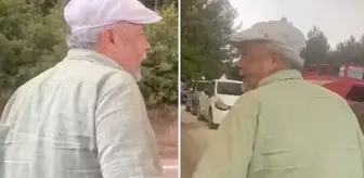 Yangının ortasında gözyaşları içinde eşini aradı