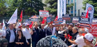 Memurlar taleplerini 'sabır taşı' ile dile getirdi