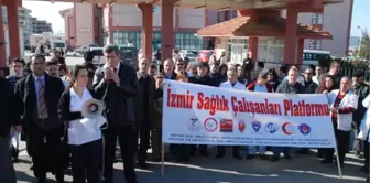 Aliağa'da Doktorlara Şiddet Protesto Edildi