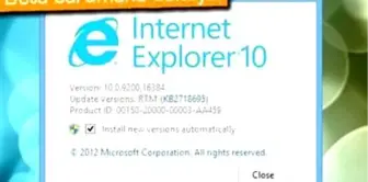 Windows 7'ye Internet Explorer 10 Geliyor