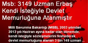 Msb: 3149 Uzman Erbaş Kendi İsteğiyle Devlet Memurluğuna Atanmıştır