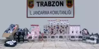 Trabzon'da Jandarmadan Kaçak Sigara ve İçki Operasyonu