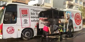 CHP Manisa Milletvekili Adayının Seçim Otobüsü Yandı