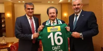 Başkan Bölükbaşı ve Şenol Güneş'ten Cavit Çağlar'a Ziyaret