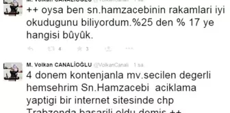 Volkan Canalioğlu'ndan CHP'li Hamzaçebi'ye Twiter'dan 'Oy' Cevabı