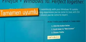 Firefox'un Windows 10 Versiyonu Yayınlandı