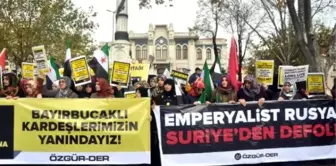 Fatih Camii Avlusunda Rusya Protestosu