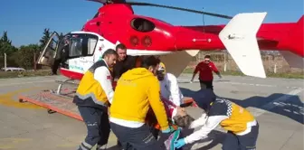 Yaşlı Kadının Yardımına Ambulans Helikopter Yetişti