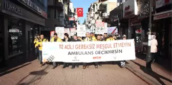 Bartın'da '112 Hattını Meşgul Etme, Yaşama Yol Ver' Yürüyüşü