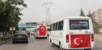 Bursa'da Servis Şoförleri Terör Olaylarını Kınadınden Terör Protestosu