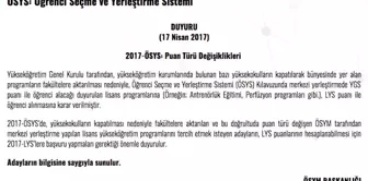 ÖSYM Ygs ile Öğrenci Almayacak, Ösys Puan Türü Değişikliği Dikkat!