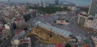 Taksim Cami'nin İnşaat Çalışmalarındaki Son Durum Havadan Görüntülendi