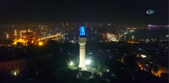 Beyazıt Kulesi'nin Gece Havadan Çekilen Görüntüleri Mest Etti