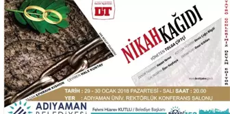 Adıyaman'da 'Nikah Kağıdı' Oyununu Tiyatro Severlerle Buluşturuyor