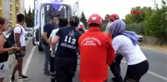 BALIKESİR Otomobille çarpışan motosiklet sürücüsünü kaskı kurtardı