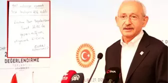 Erdoğan konuştuğunda konuşmasını yarıda kesen Kılıçdaroğlu'na verilen not sosyal medyaya sızdı