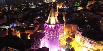 Galata Kulesi, Pembe'ye büründü