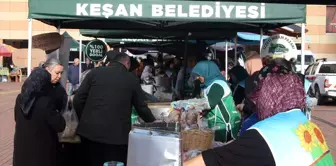 Keşan'da kadınların ürettiği ürünler pazarda satışa sunuldu