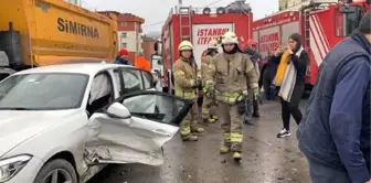 Pendik'teki kazada sıkışan sürücüyü itafiye kurtardı