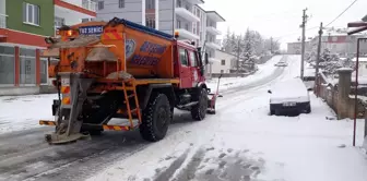 Beyşehir'de yollarda buzlanmaya karşı yoğun mesai