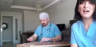 Doktor çift kanunla 'corona cover'i söyledi, sosyal medya sallandı