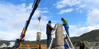 Patara'nın dev sütunları yerlerine dikiliyor