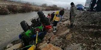 Malatyada traktör şarampole devrildi