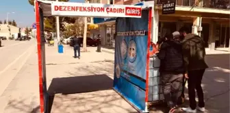 Konya'da koronavirüse karşı dezenfeksiyon tüneli