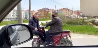 Motosikletle koronavirüs mesajı veren şahıslara bin 360 lira para cezası kesildi