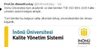 İnönü Üniversitesi kalitede Türkiye'de birkaç üniversiteden biri oldu