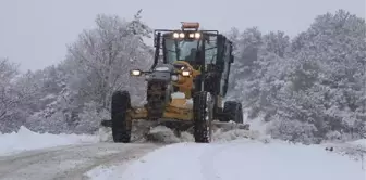 Pamukkale'de karla kapanan mahallelerin yolları açılıyor