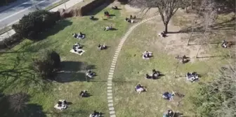 Maçka Parkı'nda güneşli hava yoğunluğu