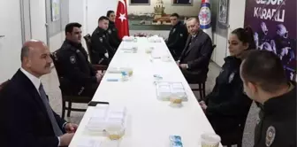 Cumhurbaşkanı Erdoğan ve Bakan Soylu, Çengelköy Polis Merkezi'nde iftar yaptı