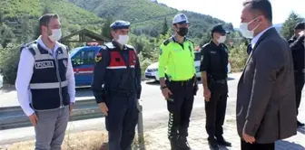 Vali Şentürk, SakaryaBilecik karayolundaki uygulama noktalarına ziyaret