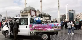 ISPARTA'DAN TAKSİM'DE YAPILAN CAMİYE 25 TON GÜL SUYU