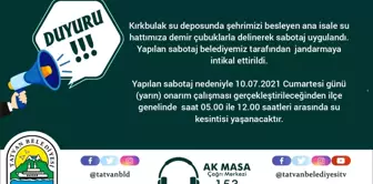 Su hattını delerek ilçeyi susuz bıraktılar