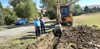 Dumlupınar'da mezarlık çevre duvarı çalışması