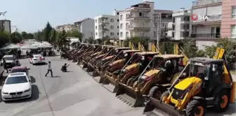 Manisalıları şaşırtan konvoy... Damat, gelini baba evinden 11 kepçeyle aldı