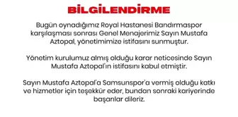 Samsunspor'da Mustafa Aztopal ile yollar ayrıldı